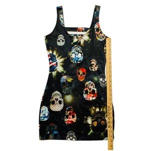 Sexy Skeleton Dress 4 Punk Rock Halloween Costume Galaxy Print Skull Bodycon